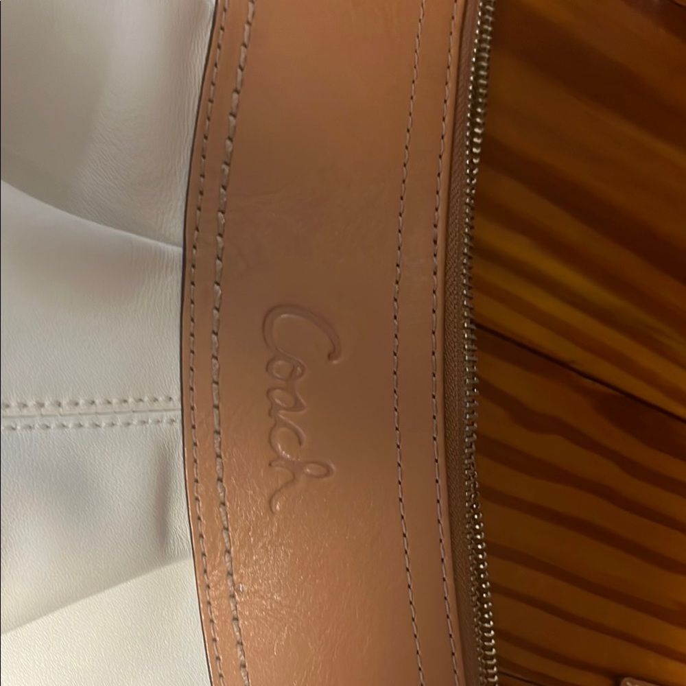 Coach White and Tan Hobo Bag with Crescent Shape - Picture 6 of 16